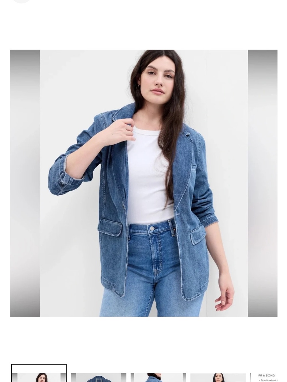 GAP Blue Denim Blazer Jacket